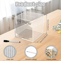 Tirelire en acrylique transparente personnalisée en usine, 365 jours, boîte de collecte de pièces de monnaie, boîte d'épargne transparente, boîte de rangement pour pièces de monnaie