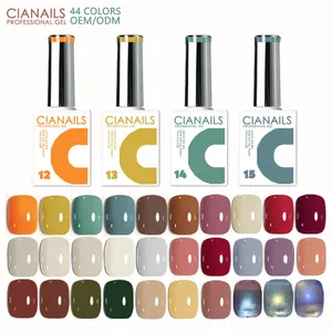 CIANAILS ยาทาเล็บเจลทาเล็บติดทนนาน,ขวดเจลทาเล็บ OEM แบบเคลือบฉลากส่วนตัวสีเจลทาเล็บ44สีเจลทาเล็บ Uv ล้างน้ำได้