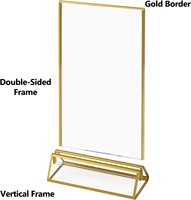 Porte-affiche en acrylique, bordure dorée 4x6, cadres photo clairs, support Vertical, Double face, support de Menu, affichage pour Table de mariage