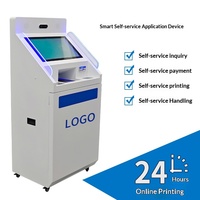 Terminal de Impresión de Informes Autoservicio en Blanco y Negro A4, Lector de Códigos de Barras, para Hospitales, Bancos, Salas Administrativas, 21.5 Pulgadas, Intel Core I5