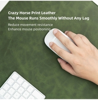 Protège-coudes pliable, tapis de bureau en cuir à motif Crazy Horse, tapis de souris simple et imperméable pour ordinateur de bureau