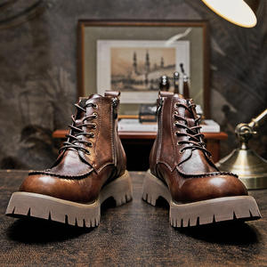 2026 Men's Leather <b>Boots</b> Fashionable Cowhide Colored Leather <b>Boots</b> - High-Quality <b>Boots</b> with Increased Height men's chukka <b>boots</b> - Product Image 2
