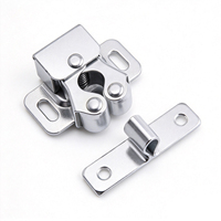 Loquet de porte de placard à double rouleau, loquet à ressort robuste, boucle de fermeture pour armoire et penderie, accessoire de quincaillerie pour meubles