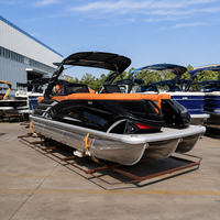 Bateau ponton sportif haut de gamme S-22A, bateau ponton de luxe en aluminium, capacité de 12 personnes, arche sportive électrique, croisière familiale