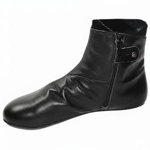 <b>Men's</b> Islamic Mast Khufu Kuffain Zipper Stretch Soft Halal Goat Leather <b>Socks</b> Slippers Wholesale Price With Customize Logo - Product Image 1