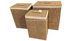 Cesto de Ropa Tejido a Mano con Hierba Marina Natural, con Forro Extraíble y Asa, Organizador de Ropa para Baño y Dormitorio - Product Image 2