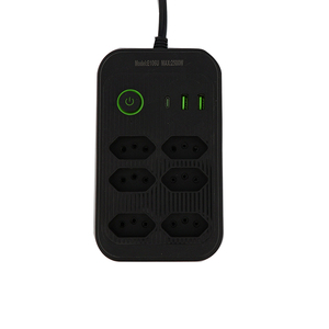 NUEVO Adaptador de Enchufe Brasileño/Suramericano NEW TIMES con 6 Tomas de Corriente, USB Tipo C, Interruptor, Expansión de Enchufe, Toma de Pared ABS, 10A - Product Image 4