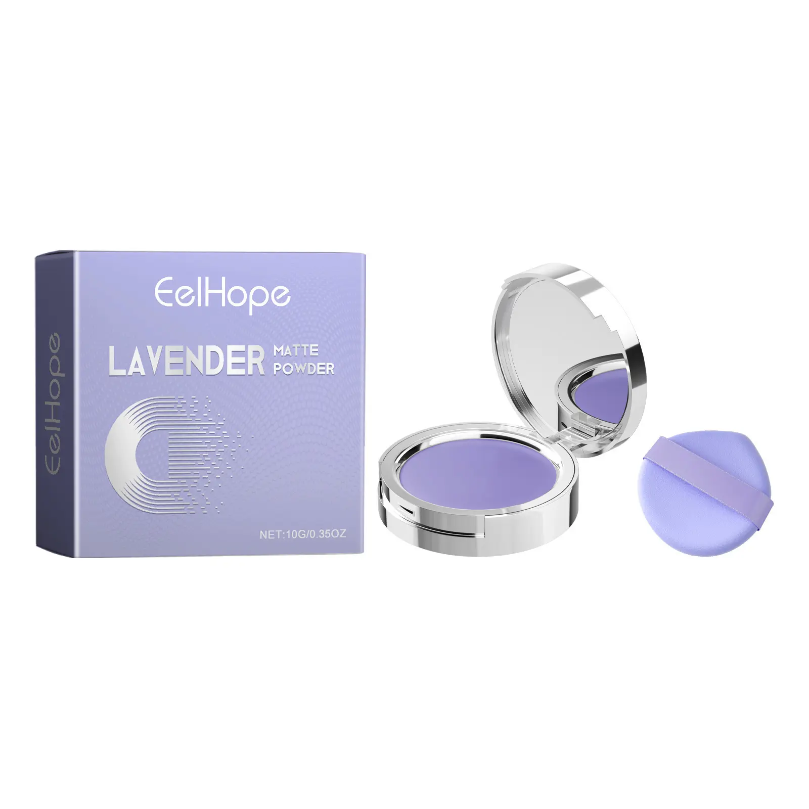 Hot Sale EELHOPE Long Lasting Oil Control Waterproof Face Primer Concealer Makeup Base Lavender Matte Makeup Setting Powder