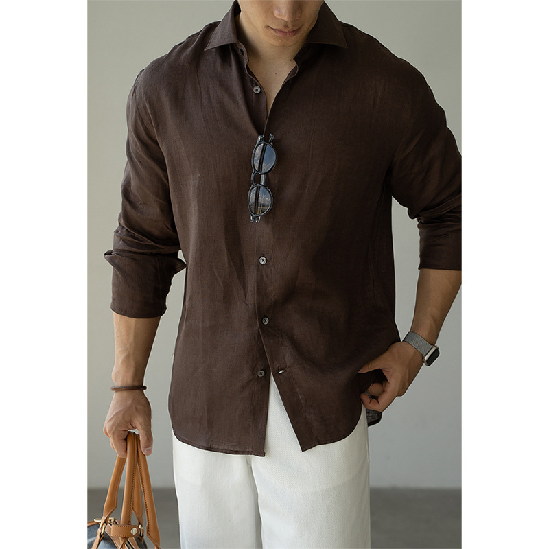 Brown Long-Sleeve Shirt