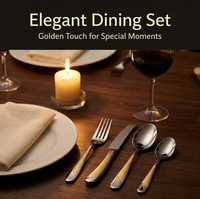 Service de table 24 pièces avec manches martelées dorées, couverts en acier inoxydable 201, finition poli miroir, pour 6 personnes, cadeau de mariage
