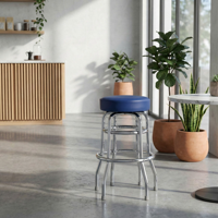 Tabouret de bar chromé de haute qualité, pivotant à double anneau, couleur personnalisable