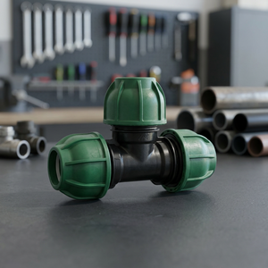 Raccord en T égal en polypropylène vert, connecteur à compression, filetage lisse en pouces, disponible en OEM pour l'irrigation de l'eau - Product Image 3