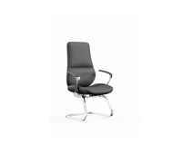 Chaise de visiteur à dossier haut en cuir PU avec base cantilever incurvée et accoudoirs rembourrés pour mobilier de réception et de conférence