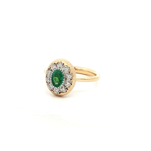 Oval-Cut Green Emerald <b>Cocktail</b> <b>Ring</b> in 18k Yellow <b>Gold</b> Exquisite 18k yellow <b>gold</b> <b>cocktail</b> <b>ring</b> featuring a prominent emerald - Product Image 2