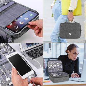 Free Sample Data Cable Storage Bag Mobile Power Supply Box Charging Cable Travel Portable Digital Accessory Organizer Double - Product Image 3