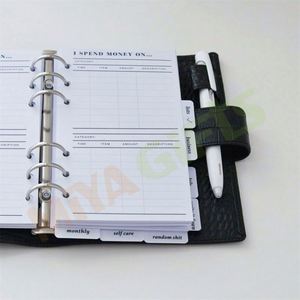 Ngân sách tùy chỉnh A6 cá nhân Vòng chất kết dính giấy chèn refill cho kế hoạch Tạp Chí undated hàng tháng lập kế hoạch màu trắng - Product Image 1
