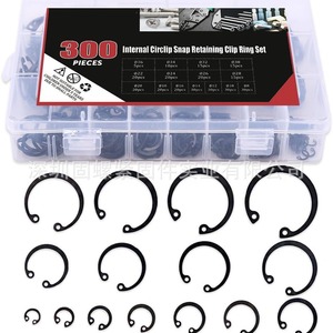 300Pcs Internal Circlip Snap Retaining Ring Set Metric C Type For Hole M6 M20 Black 65Mn Steel Grade A - Product Image 1