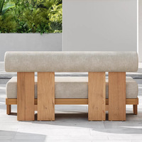 Ensemble de canapés de jardin en teck massif pour loisirs de plein air, haut de gamme, résistant à la décomposition, imperméable, anti-UV, design nordique, modèle SS-L5 pour jardins