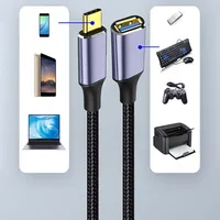 Câble de données USB C à USB 3.0 haute vitesse avec adaptateur OTG Conversion mâle à femelle pour ordinateur portable clavier souris caméra veste en Nylon