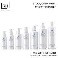 Bouteille vide en PET personnalisée de forme ronde pour shampoing et après-shampoing 300/400/500/600 ml, contenant cosmétique pour lotion corporelle