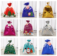 Sacs à cordon de Noël à logo personnalisable-Matériau écologique-Stock avec étiquettes