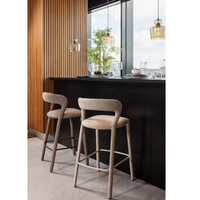 Chaise de bar entièrement rembourrée, nouveau design, vente en gros d'usine, avec repose-pieds en métal pour la maison, l'hôtel, le café