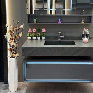 <span class=keywords><strong>Meuble</strong></span>-lavabo mural en bois massif pour salle de bain, double vasque, avec lavabos intégrés, prix abordable - Product Image 3