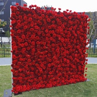 Tissu de mariage Roses mur rouge Rose Floral panneaux vin rouge mur Rose rouge toile de fond A-462