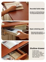 Bureau d'écriture de style nordique, bureau de loisirs vintage en bois massif, coiffeuse tout-en-un avec rangement pour la maison et les chambres