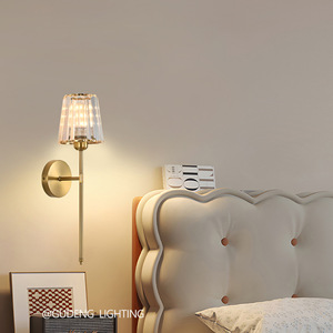 Cross-border American-style high-end crystal lampshade, <b>wire</b>-free rechargeable bedroom bedside lamp, living room decorative - Product Image 3