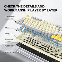 Clavier de jeu professionnel coloré 96 touches Clavier mécanique avec bouton multimédia Rétroéclairage LED Clavier