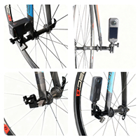 Adaptateur de vélo rotatif à 360° en alliage d'aluminium, double filetage M5 1/4'', certifié CE pour un montage sécurisé, support de caméra/téléphone pour vélo