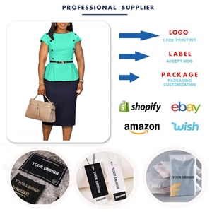 Robe d'été tendance pour femme, décontractée et élégante, à manches courtes, color block, robe de bureau, robes africaines pour femme - Product Image 3