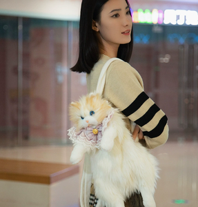 DAMAI Cute Soft Adult <b>Backpack</b> Simulated Puppet <b>Cat</b> <b>Backpack</b> Litter <b>Cat</b> Doll Plush+Cotton Custom New Year Party Decor - Product Image 2