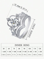 Élégant ensemble de bagues princesse en strass, empilables, pour mariage et fiançailles, pour femme, bijoux de mode, vente en gros