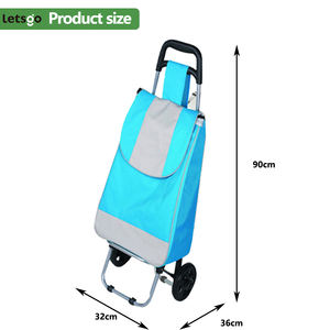 Chariot de courses pliable avec roues pour la maison, sac de courses portable, logo personnalisé disponible - Product Image 2