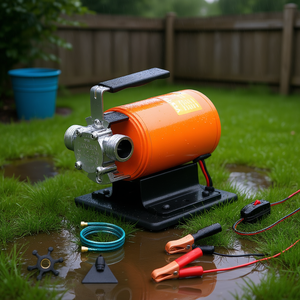 Pompe électrique portable 360 GPH 12V DC pour transfert d'eau avec kit de tuyau d'aspiration pour la gestion des eaux de pluie - Product Image 2