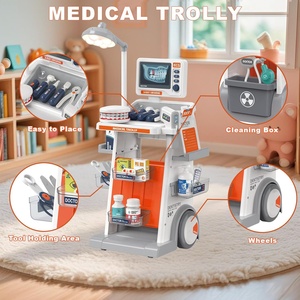 Juego de Médico para Niños de 26 Piezas con Carrito Médico, Estetoscopio, Termómetro y Jeringa, Juguete de Rol de Dentista, Kit de <span class=keywords><strong>Doctor</strong></span> para Niños - Product Image 2