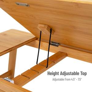 Support d'ordinateur portable pliable en bambou <span class=keywords><strong>avec</strong></span> pieds repliables pour <span class=keywords><strong>lit</strong></span>, table de travail inclinable, plateau de <span class=keywords><strong>lit</strong></span> - Product Image 5