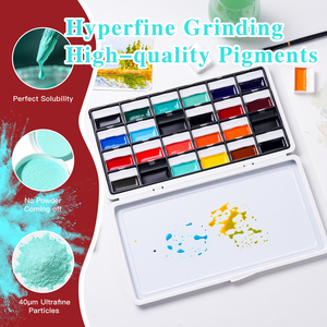 Palette de <span class=keywords><strong>peinture</strong></span> <span class=keywords><strong>aquarelle</strong></span> professionnelle Fontainebleau 24 couleurs, kit d'artiste à haute pigmentation, idéal pour la <span class=keywords><strong>peinture</strong></span> acrylique et les adultes - Product Image 4