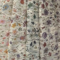 Tissu en dentelle florale respirant et hydrosoluble 100% coton pour vêtements ou robe hawaïenne, tissu en dentelle brodée
