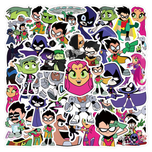 60 Pezzi Adesivi PVC Graffiti dei Teen Titans per Valigie e Borracce, Impermeabili, Decorazioni per la Casa, Vendita all'Ingrosso - Product Image 1