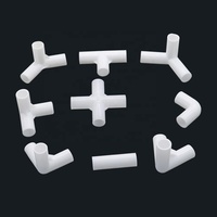 Adaptor Dudukan Tenda Lemari Pakaian Rumah DIY, Konektor Pipa PVC Diameter Dalam 12Mm Siku Lurus 4 Cara Tee 60 90 120 45 Derajat