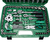 Ensemble d'outils à main robustes de 123 pièces, kit complet de clés à douilles pour la réparation automobile et l'entretien de l'atelier à domicile