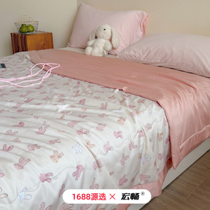 Cool Summer Korean Style Tencel Quilt Silky Lyocell Printed Soybean Quilt Home Use Cooling Spring 2026 - Product Image 1