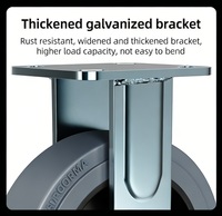 Roue fixe antistatique robuste de 5 pouces (125 mm) en TPR gris pour chariot