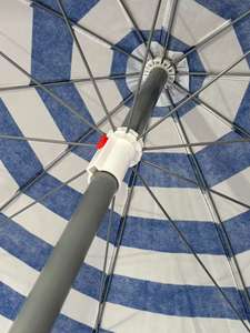 Sombrilla para exteriores, sombrilla para playa, rayas, jardín, patio, grande con logotipo imprimible, paraguas publicitario con azul y blanco - Product Image 5