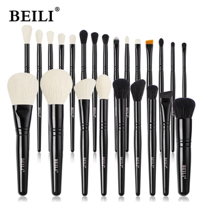 Smudger Baume À Lèvres 24Pcs Premium Pinceaux De Maquillage Ensemble Pinceau Plat Manche En Bois Synthétique Fond De Teint Correcteur Kit De Pinceau Fard À Paupières - Product Image 6