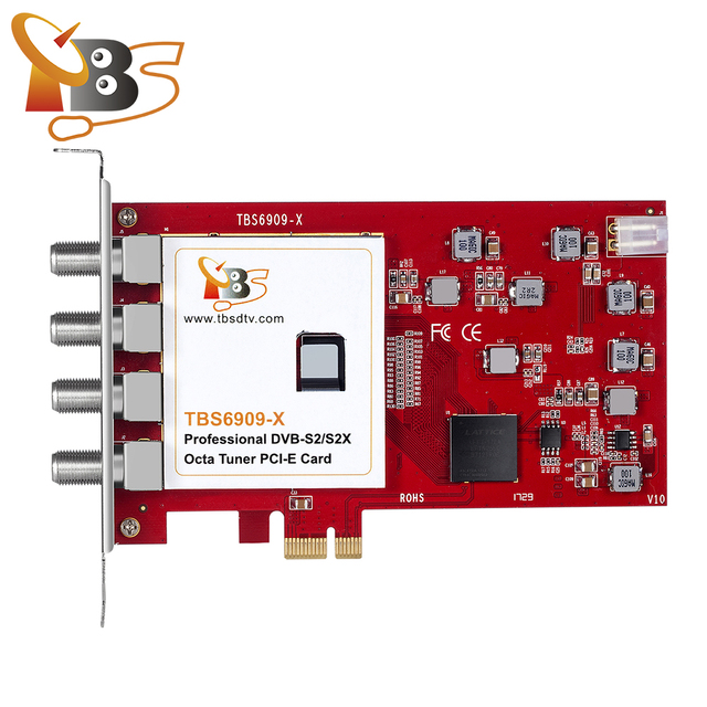 TBS 6909X V2 DVB-S2/S2X 8 Tuner PCIe Card Digital Satellite Receiver IPTV Streaming Card FTA DVB-S2X Card