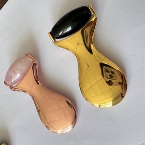 Rouleau de jade pour le visage, manche en alliage de zinc, obsidienne noire, quartz rose, Guasha - Product Image 6